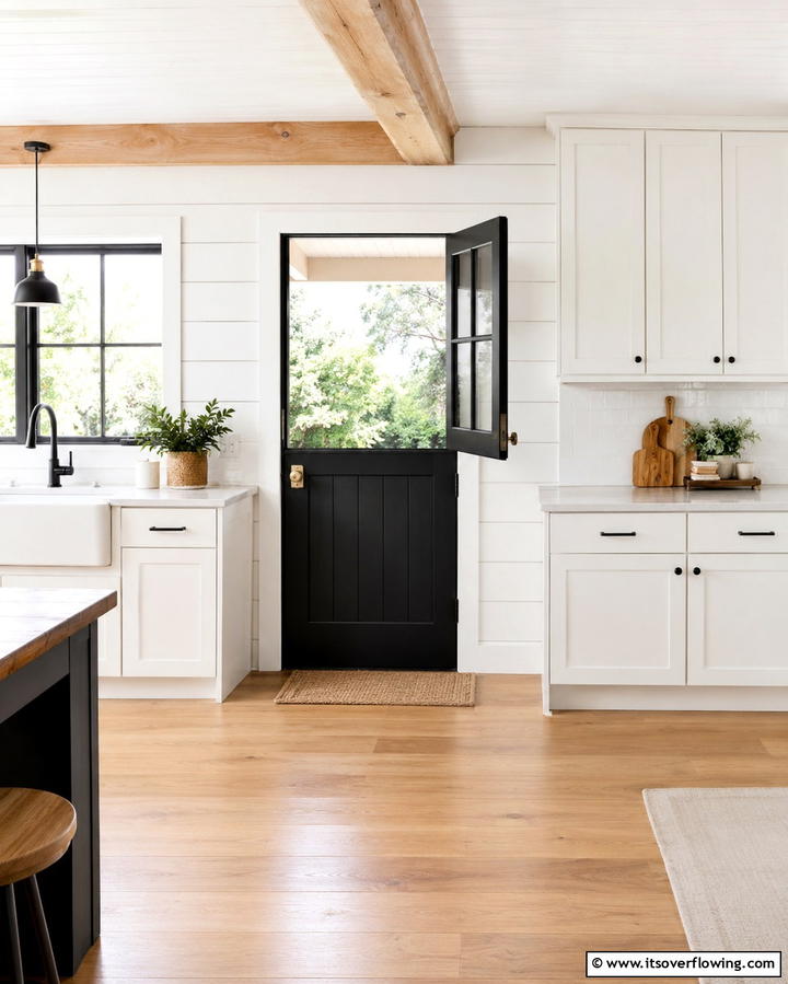 Black Dutch Doors for Rustic Charm - 25 White House Ideas with Black Doors for Contrast