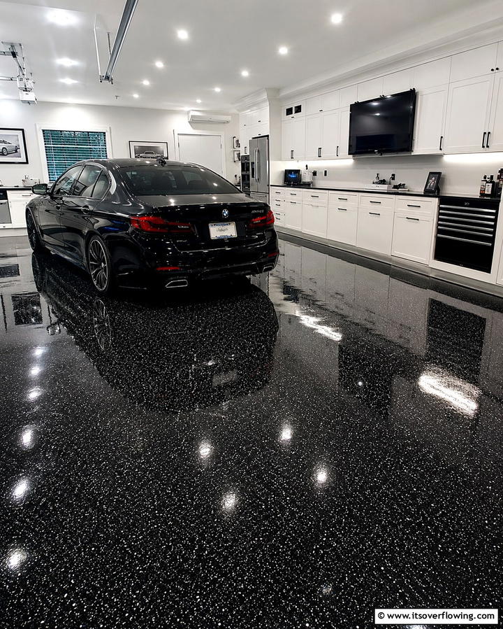 Black Epoxy Garage Flooring - 25 Black Garage Ideas for a Sleek and Functional Space
