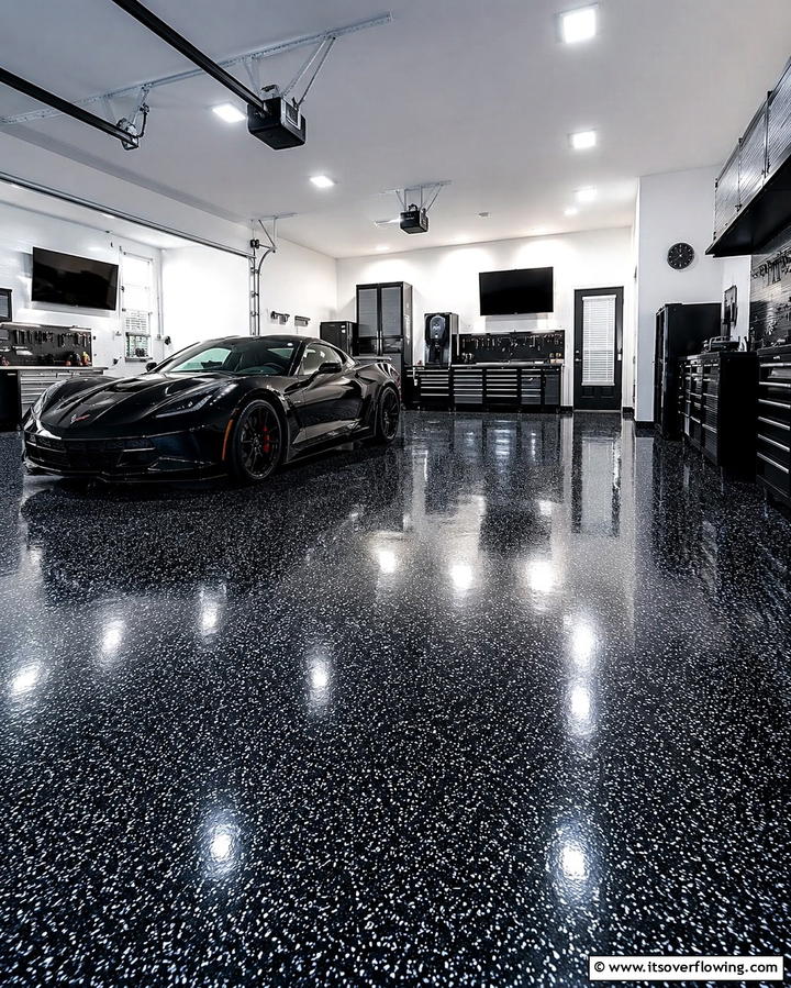 Black Epoxy Garage Floors - 25 Black Garage Ideas for a Sleek and Functional Space