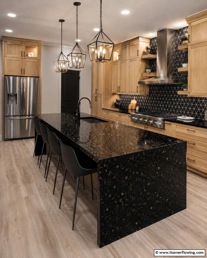 Black Galaxy Granite Countertops - 25 Granite Kitchen Countertop Ideas for Elegant Kitchens