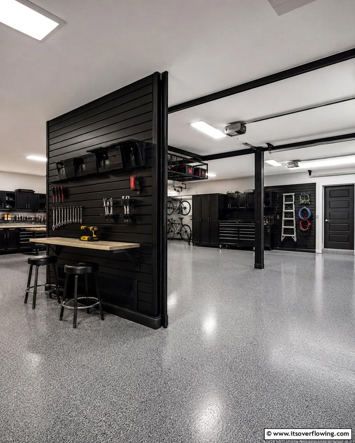 Black Garage Partition Walls - 25 Black Garage Ideas for a Sleek and Functional Space