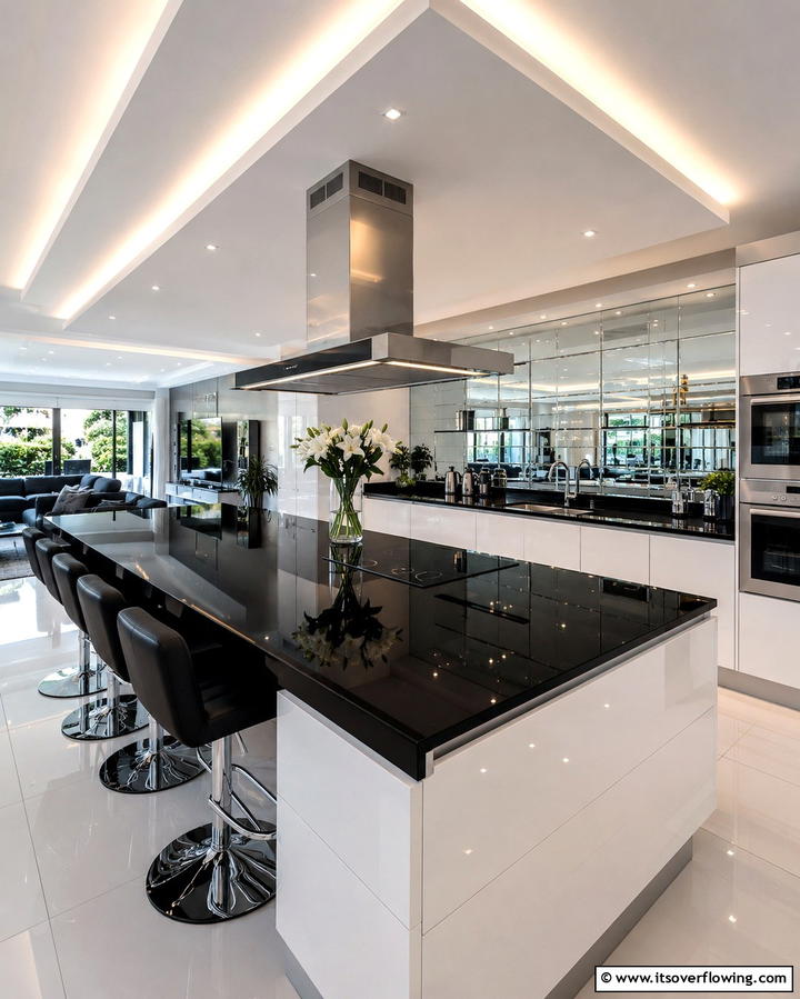 Black Glass Countertops - 25 Black Kitchen Countertops for a Bold Statement