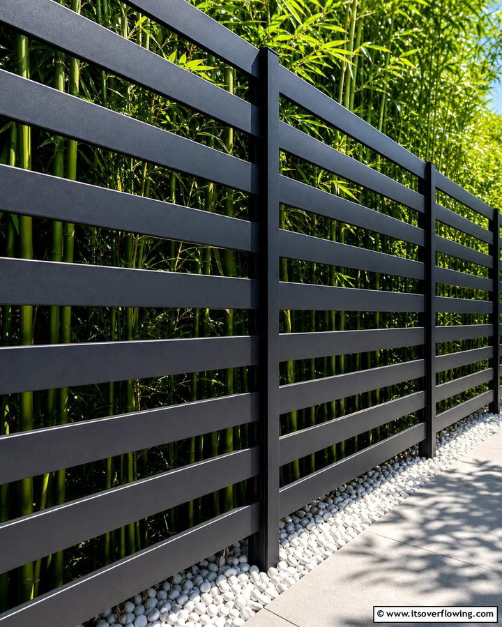 Black Horizontal Fence - 25 Unique Horizontal Fence Ideas for Modern Landscaping