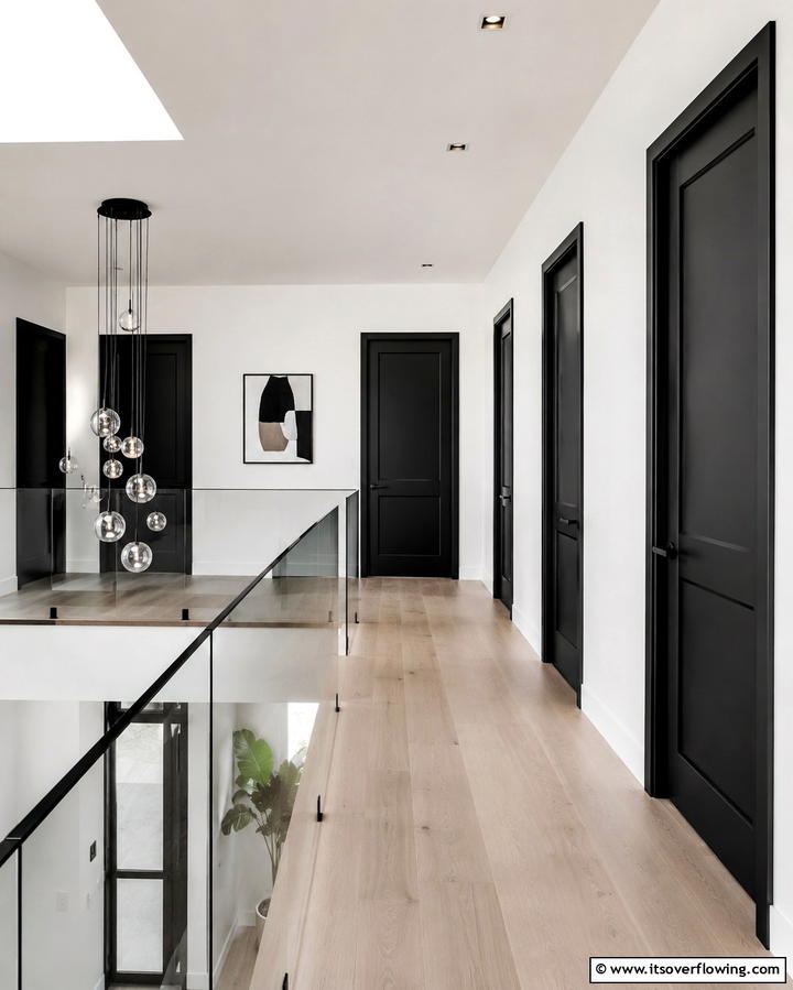 Black Interior Doors for Contrast - 25 White House Ideas with Black Doors for Contrast