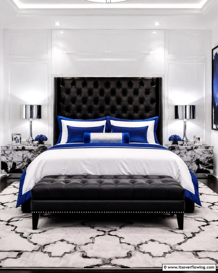 Black Leatherette Tufted Headboard - 25 Black Headboard Bedroom Ideas for a Bold Statement