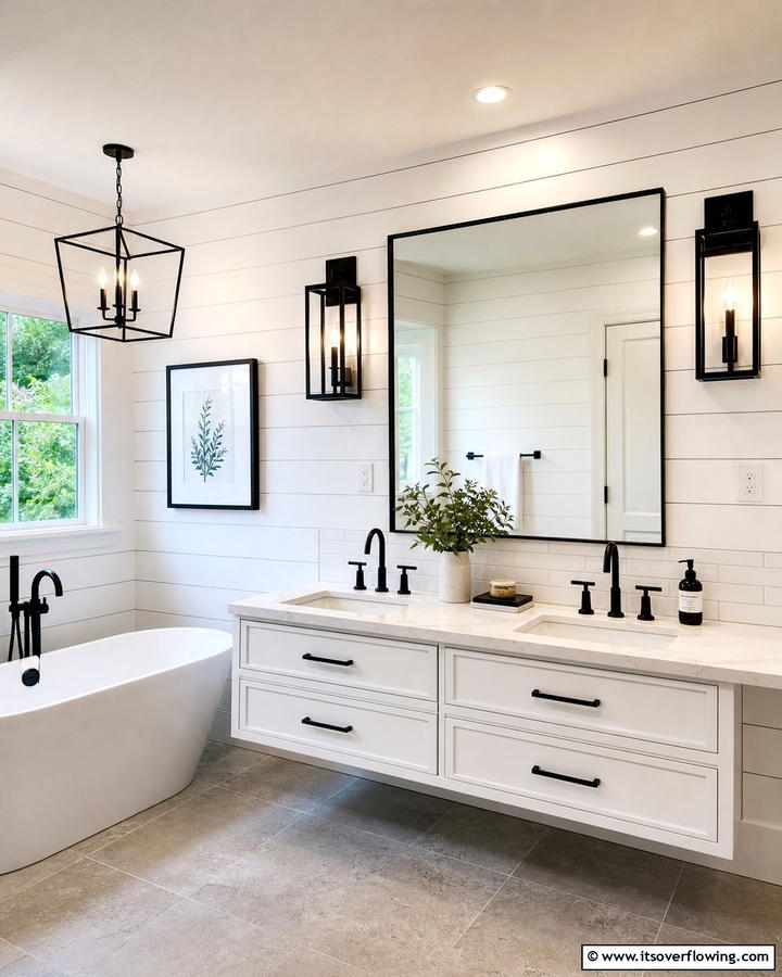 Black Light Fixtures for Dramatic Illumination - 20 Bathroom With Black Fixtures Design Ideas