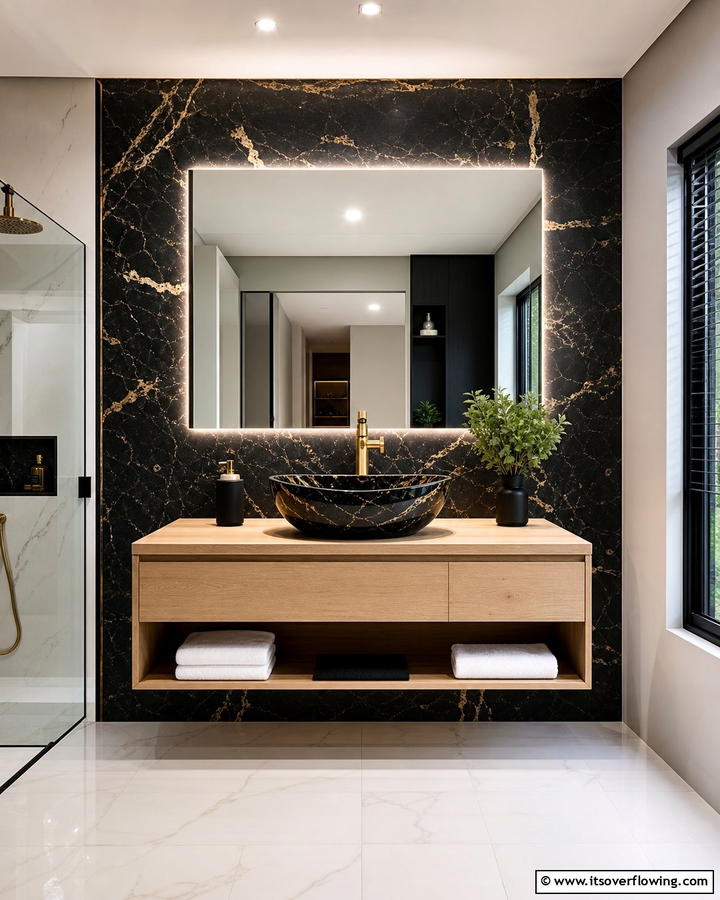 Black Marble Sinks - 20 Black Marble Bathrooms- Luxurious Design Ideas