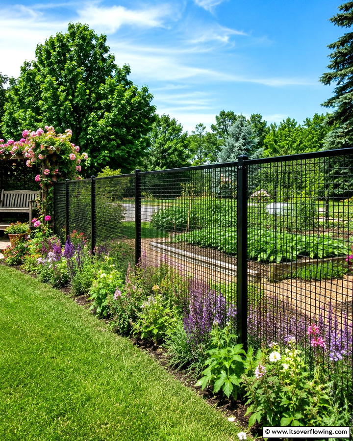 Black Mesh Fence - 25 Black Fence Ideas for Modern Outdoor Spaces