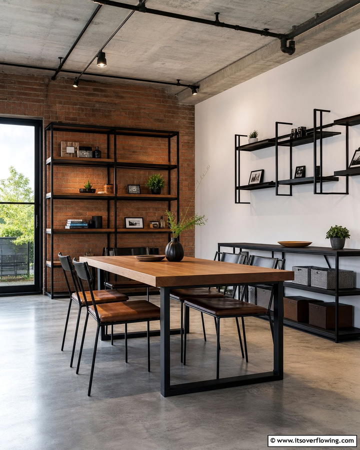 Black Metal Furniture Frames - 20 Industrial Dining Room Ideas for a Modern Look