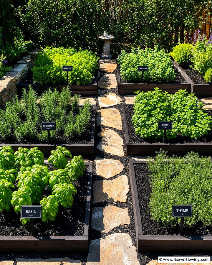 Black Mulch for Herb Gardens - 25 Black Mulch Landscaping Ideas for a Sleek Garden
