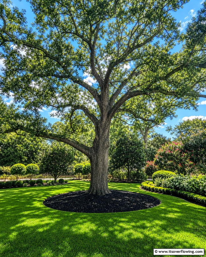 Black Mulch for Tree Base Accents - 25 Black Mulch Landscaping Ideas for a Sleek Garden