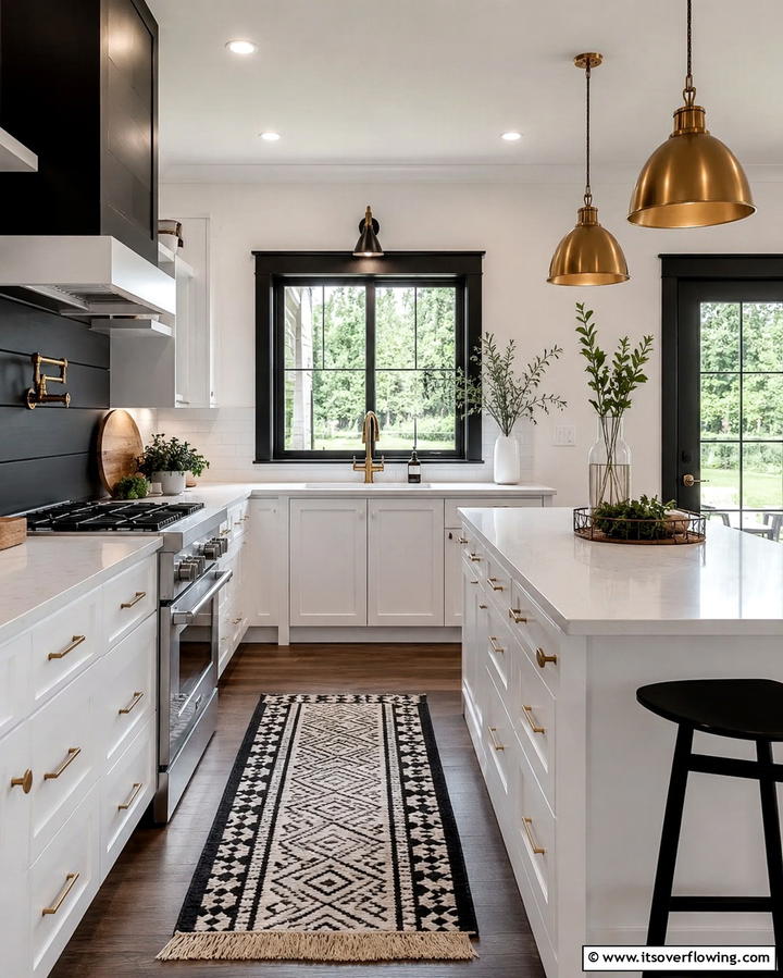 Black Painted Trim - 25 Farmhouse Interior Window Trim Ideas for Charm
