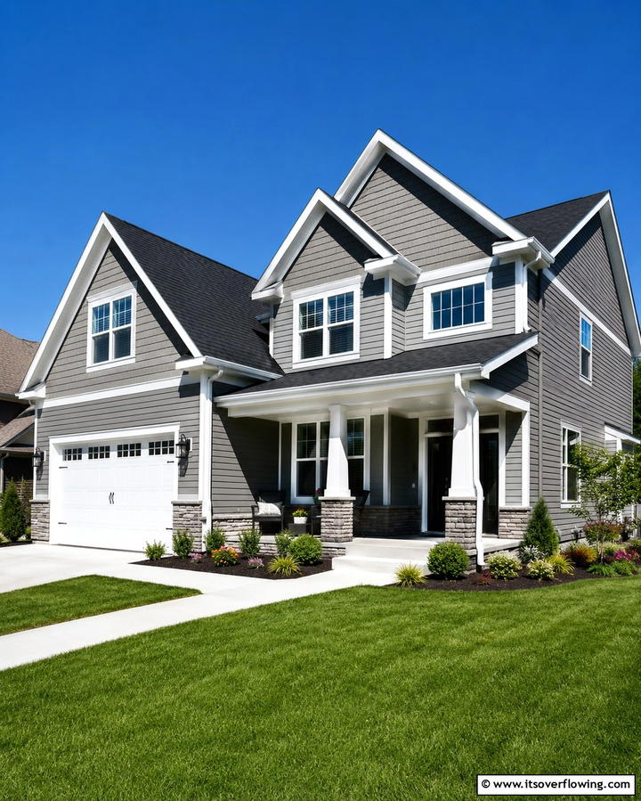 Black Roof with Contrasting Gutters and Trim - 30 Black Roof Exterior Home Design Ideas for Bold Contrast