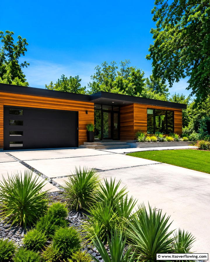 Black Roof with Horizontal Wood Siding - 30 Black Roof Exterior Home Design Ideas for Bold Contrast