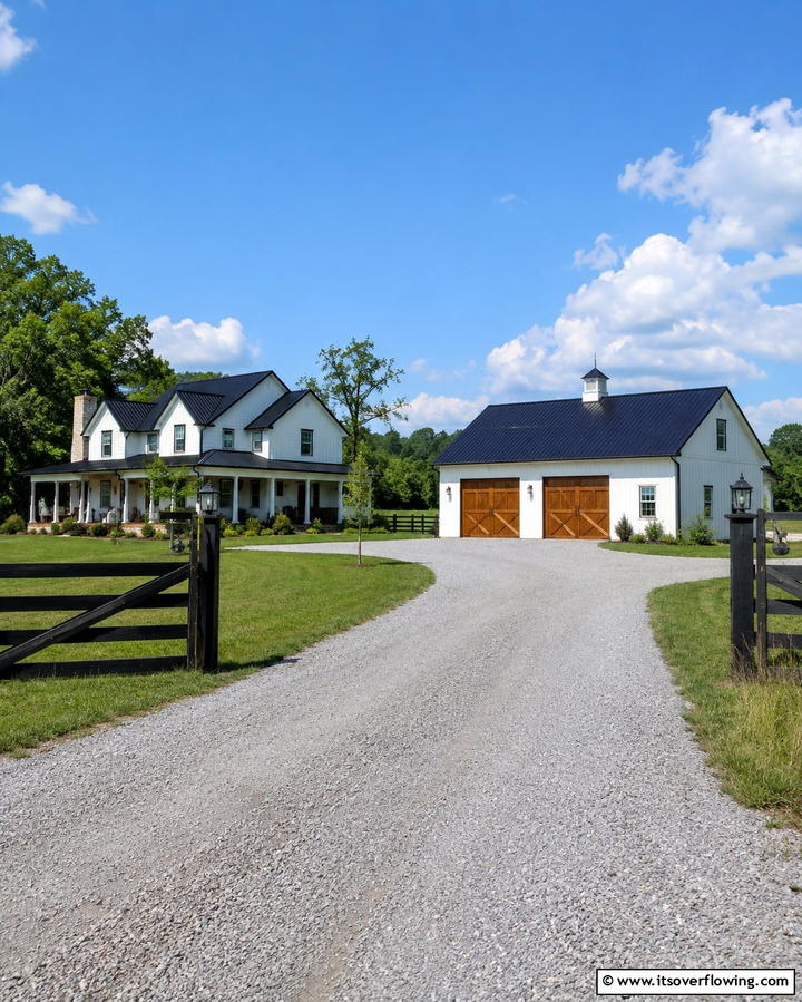 Black Roof with Rustic Barn Doors - 30 Black Roof Exterior Home Design Ideas for Bold Contrast