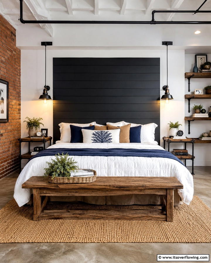 Black Shiplap Headboard - 25 Black Headboard Bedroom Ideas for a Bold Statement