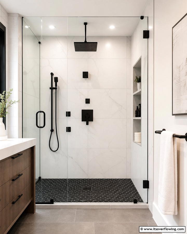 Black Shower Fixtures for a Bold Look - 20 Bathroom With Black Fixtures Design Ideas