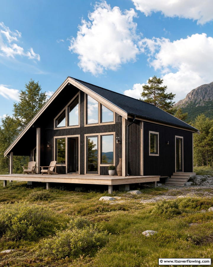 Black Siding with Beige Trim - 30 Beige & Black House Exterior Design Ideas & Inspiration