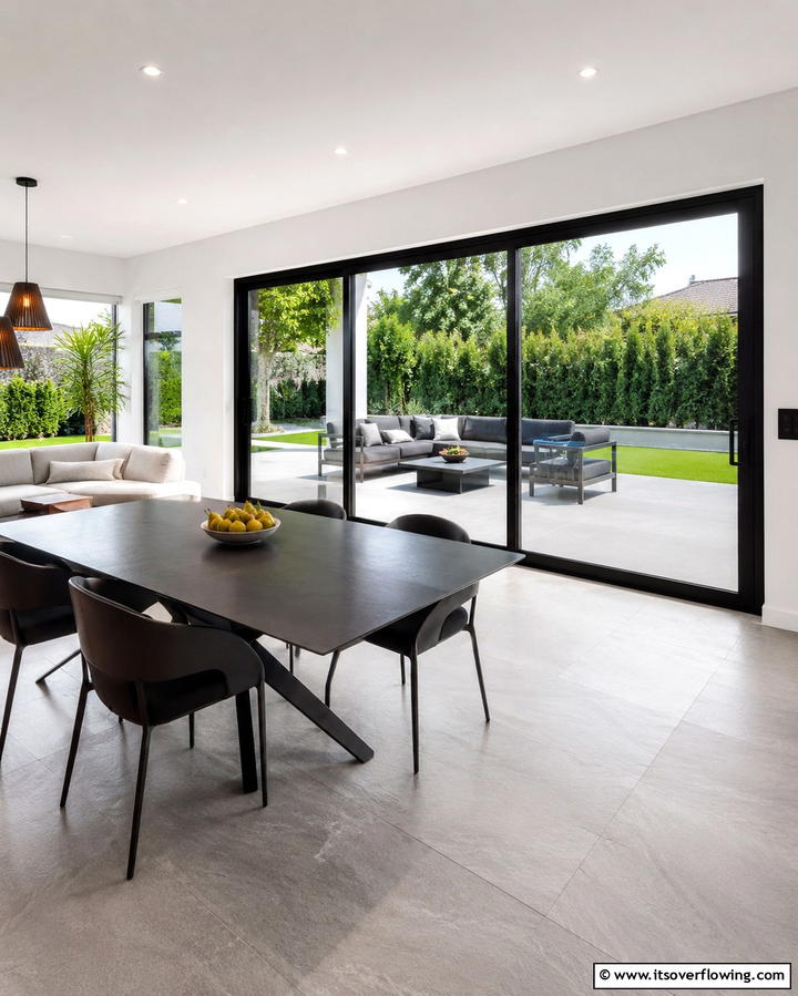 Black Sliding Doors for a Contemporary Touch - 25 White House Ideas with Black Doors for Contrast