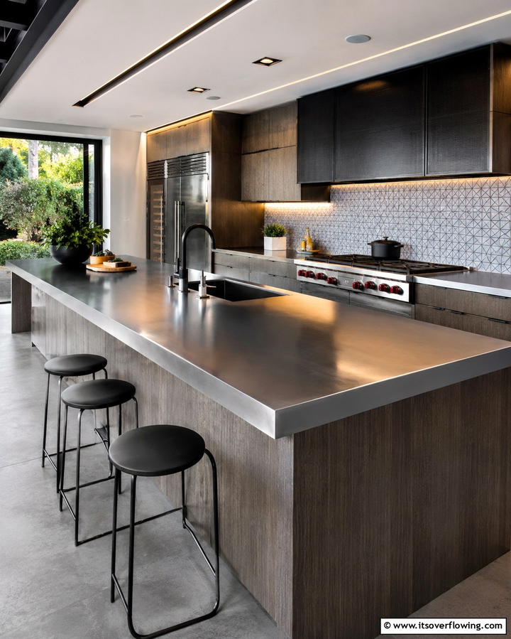 Black Stainless Steel Countertops - 25 Black Kitchen Countertops for a Bold Statement
