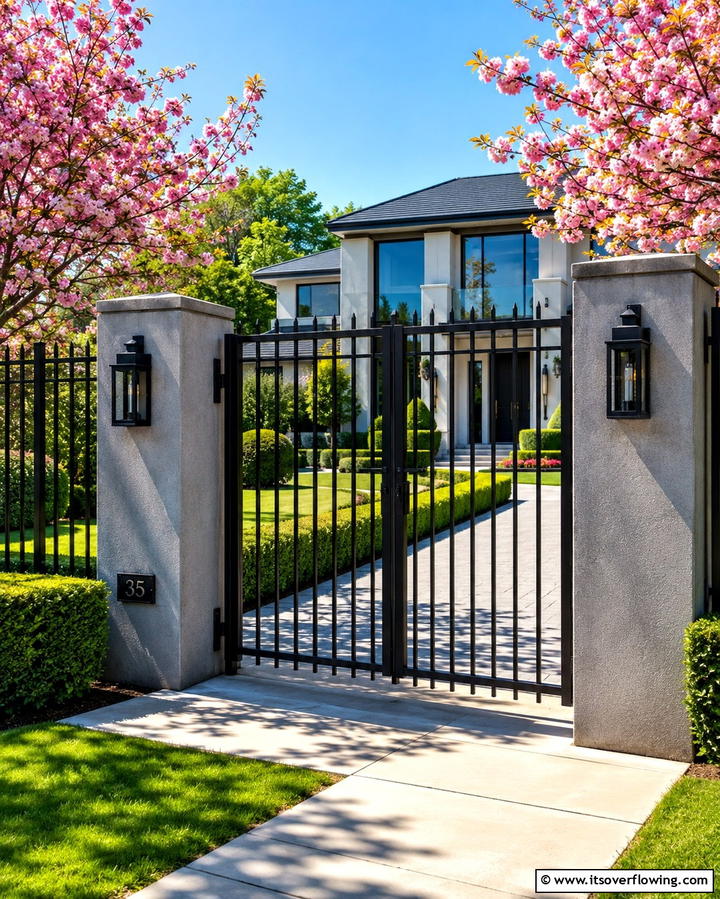 Black Steel Fence for Strength and Style - 25 Black Fence Ideas for Modern Outdoor Spaces