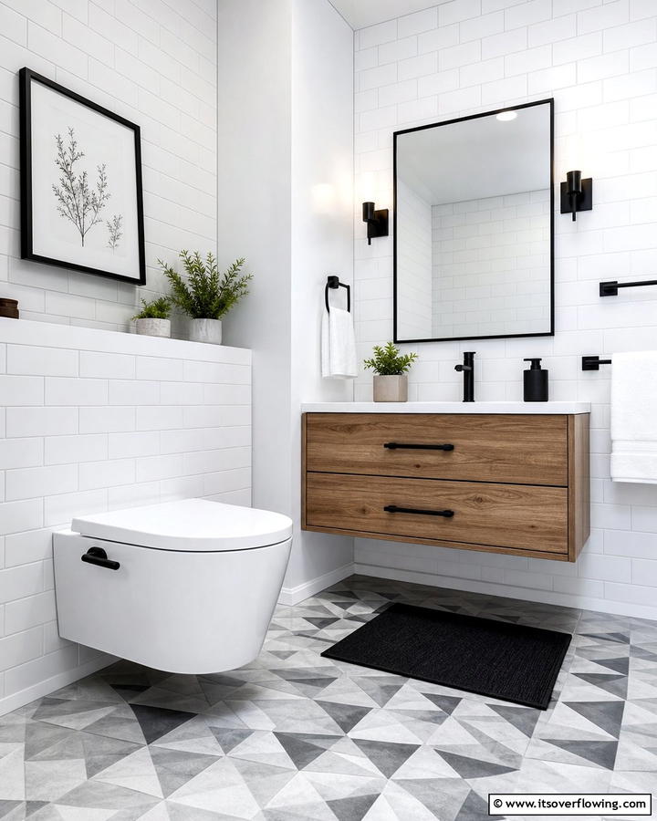 Black Toilet Handles for a Unified Look - 20 Bathroom With Black Fixtures Design Ideas