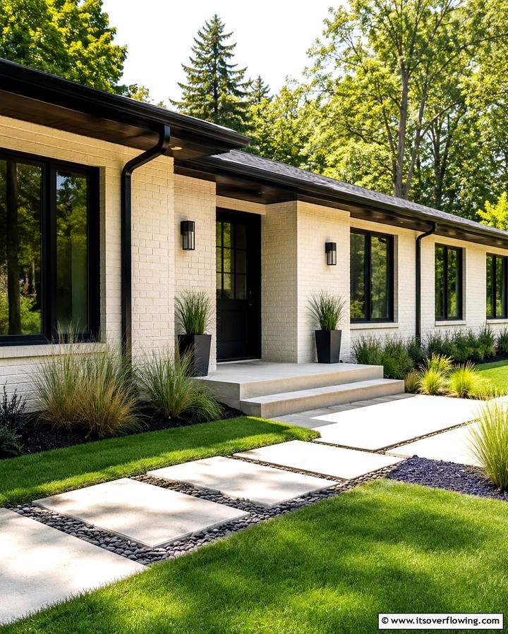 Black Trim Accents - 25 Ideas for Ranch-Style Home Exteriors