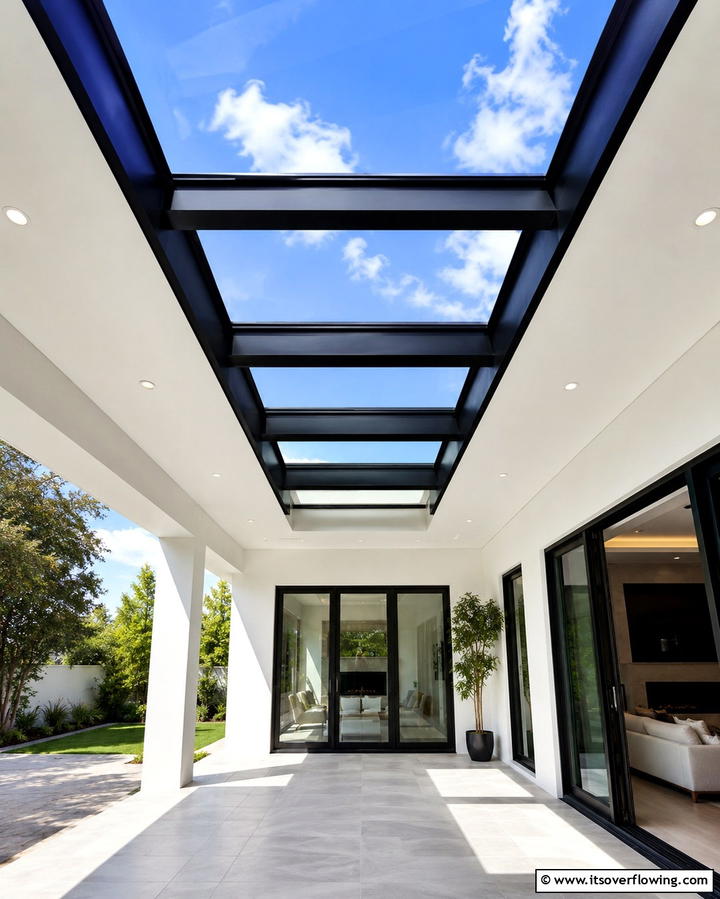 Black Trim Around Skylights for a Modern Edge - 30 Single-Story White House Black Trim Exterior Inspirations