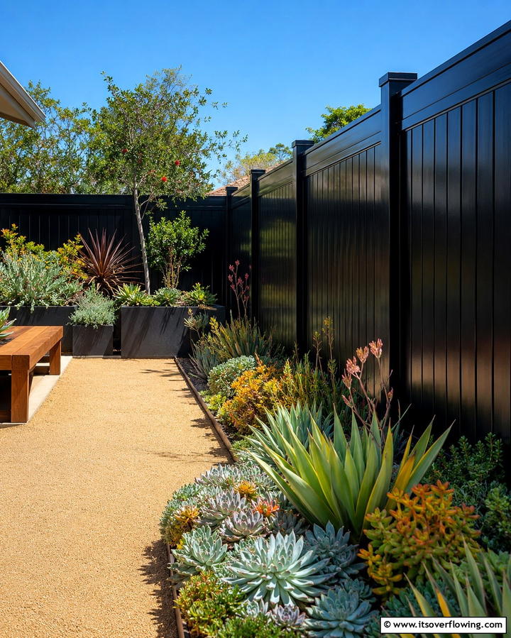 Black Vinyl Fence for Low Maintenance - 25 Black Fence Ideas for Modern Outdoor Spaces