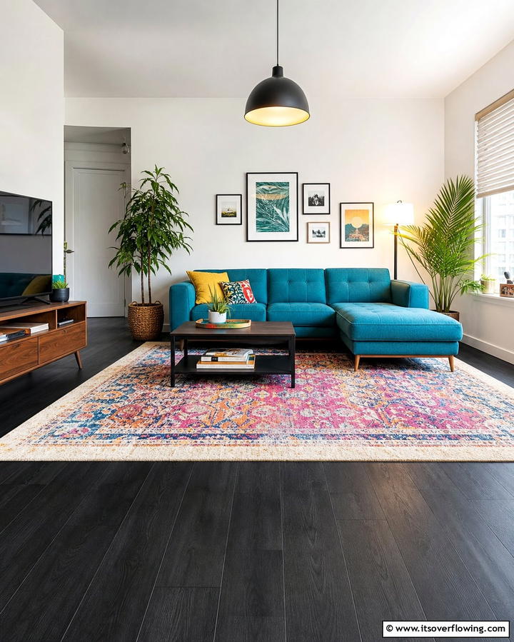 Black Vinyl Flooring for Affordability and Style - 25 Black Floor Living Room Ideas for a Modern Aesthetic