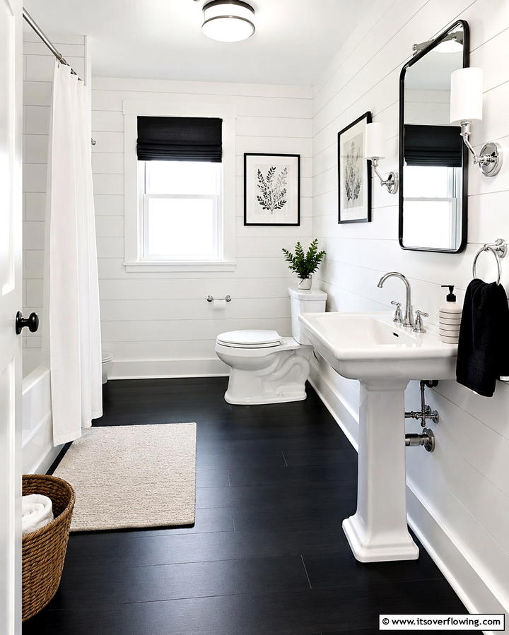 Black Vinyl Flooring for Budget Friendly Style - 25 Black Floor Bathroom Ideas for a Bold Look