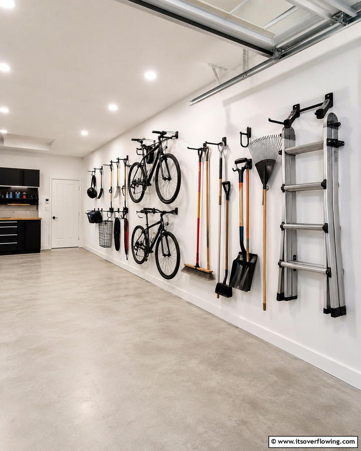 Black Wall Hooks and Hangers - 25 Black Garage Ideas for a Sleek and Functional Space