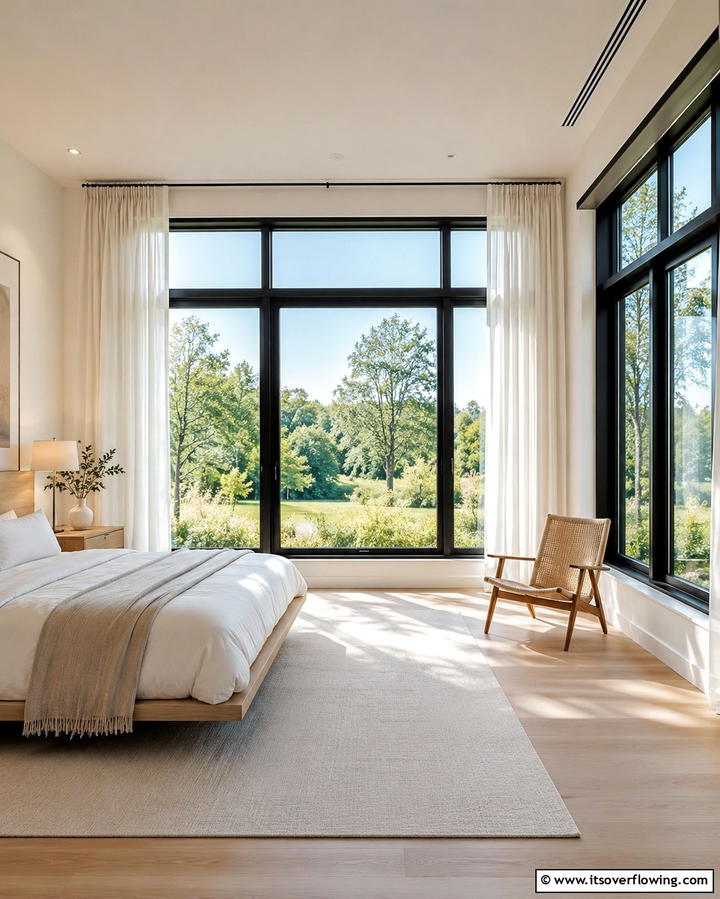 Black Window Frames - 25 Matte Black Bedroom Ideas for a Sleek and Modern Look