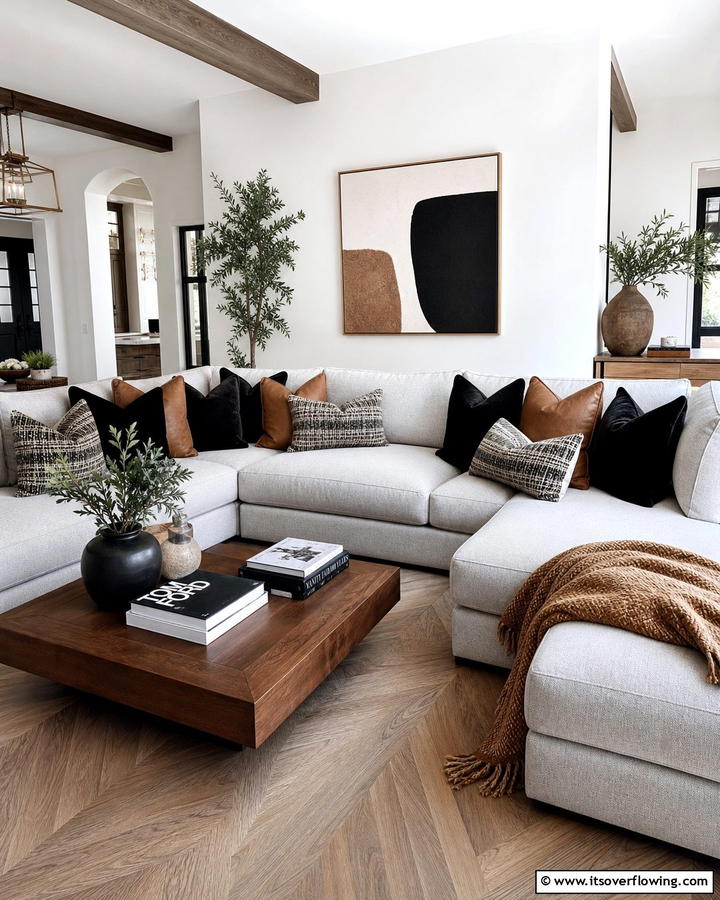 Black and Brown Accent Pillows - 20 Black and Brown Interior Design Ideas for Modern Homes