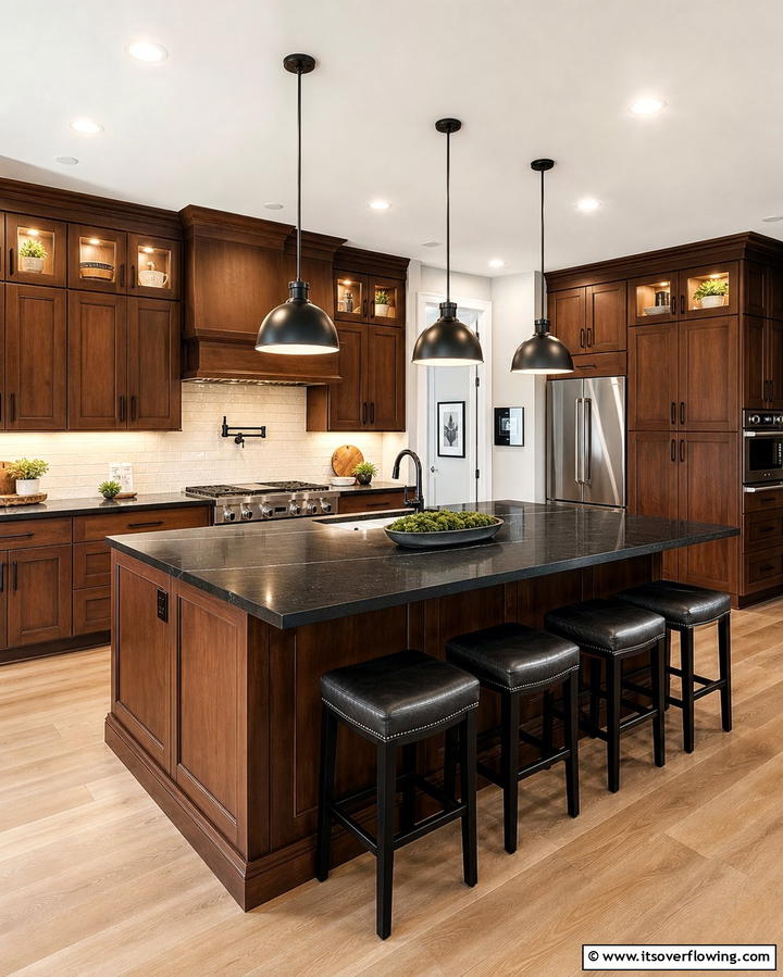 Black and Brown Kitchen Island - 25 Black and Brown Kitchen Ideas for a Bold Look