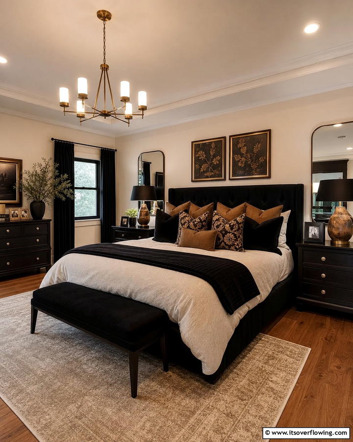 Black and Brown Throw Pillows - 20 Black and Brown Bedroom Ideas for a Cozy Retreat