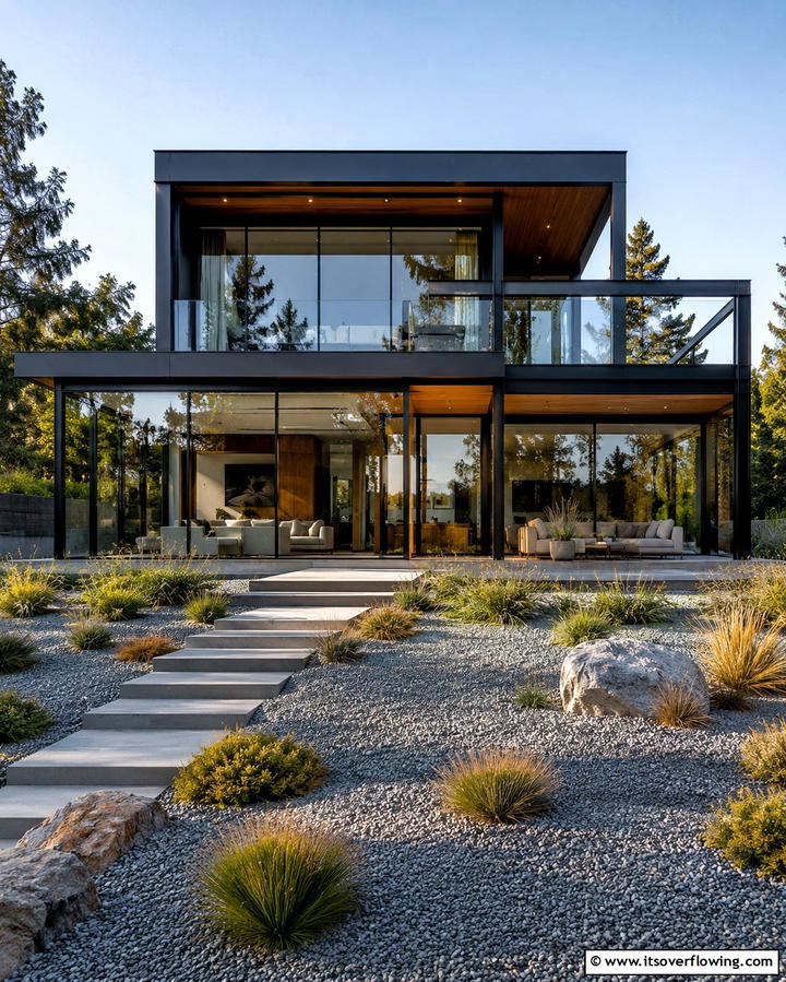 Black and Glass Harmony - 25 Modern Black Houses for a Bold Statement