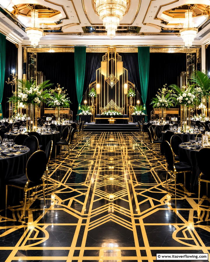Black and Gold Color Palette - 25 Art Deco Wedding Ideas for Glamorous Celebrations
