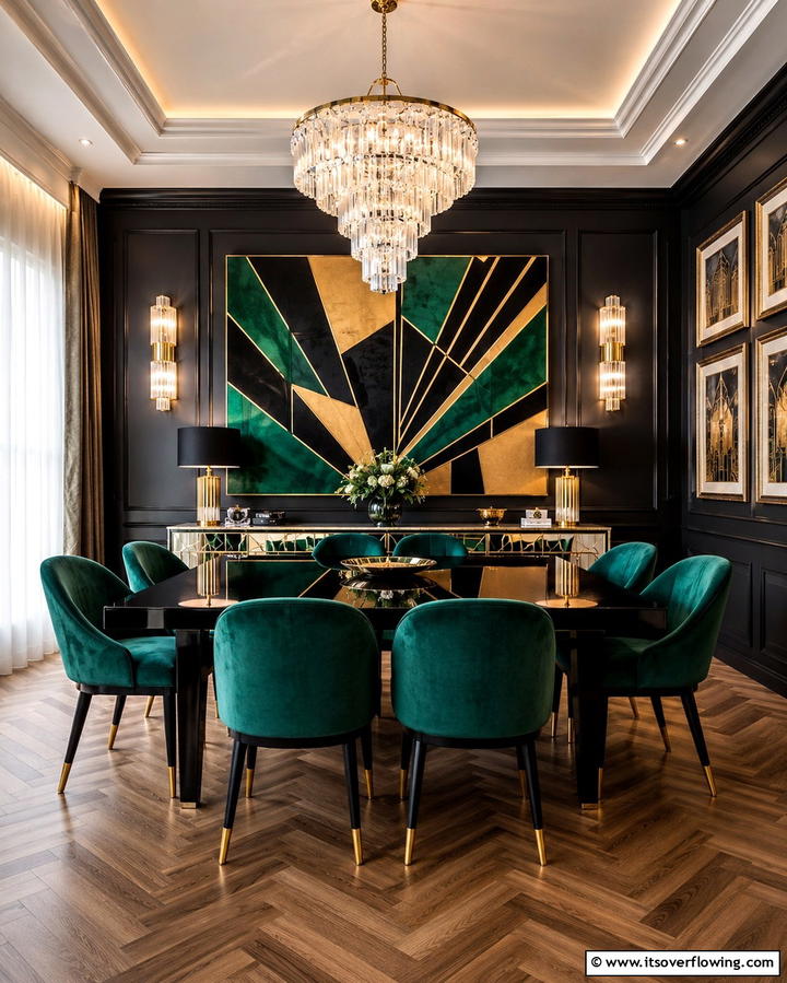 Black and Gold Color Scheme - 25 Art Deco Dining Room Ideas for a Glamorous Space
