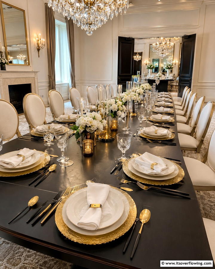 Black and Gold Flatware - 30 Black-Themed Wedding Decor Ideas for Bold Celebrations