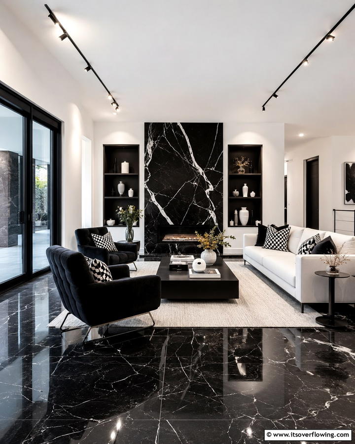 Black and Gold Palette - 30 Bold Black Living Room Designs for Dramatic Modern Spaces