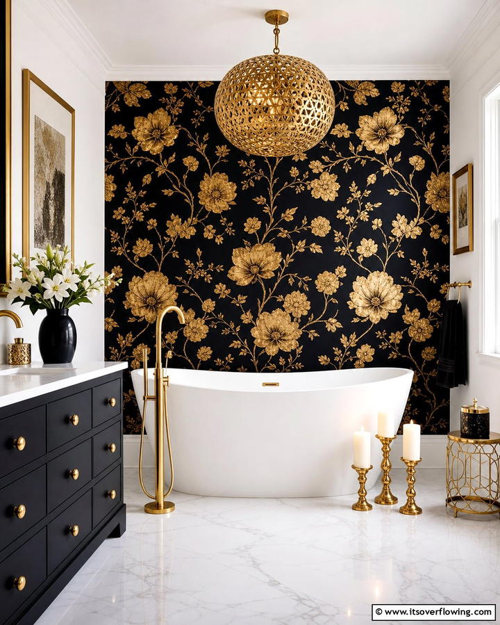 Black and Gold WallpaperOne - 25 Black and Gold Bathroom Ideas for a Glamorous Space