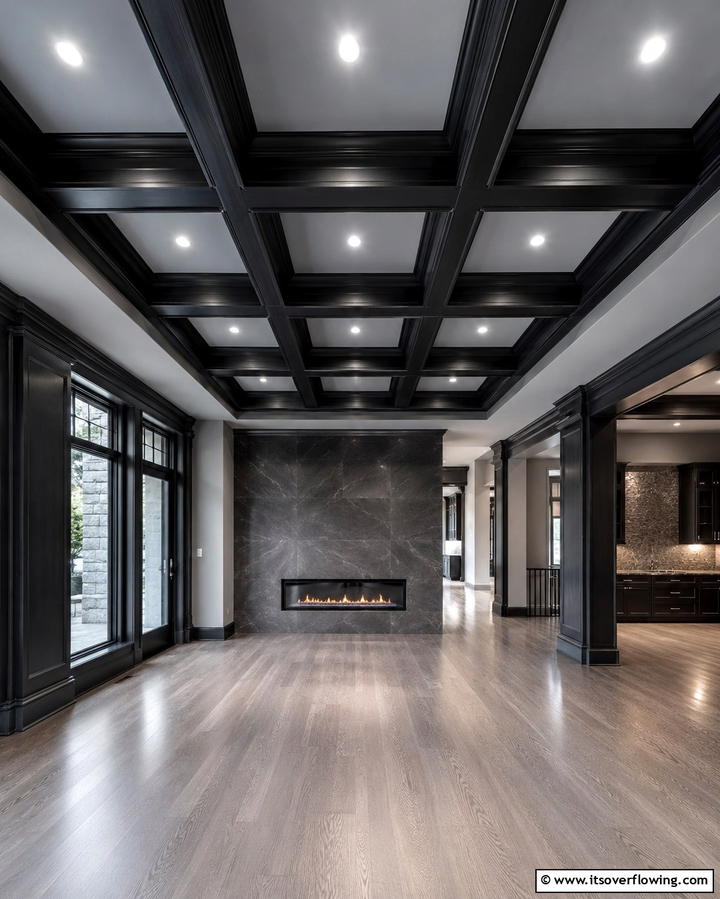 Black and Gray Ceiling Details - 25 Gray and Black Kitchen Ideas for a Modern Look