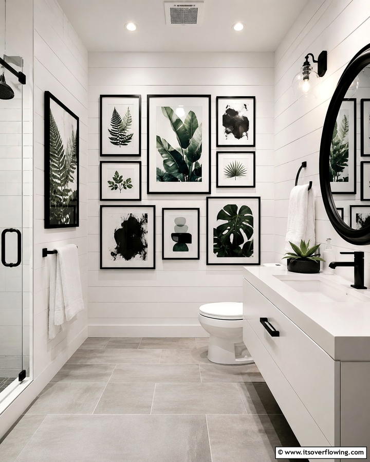 Black and Green Artwork - 25 Black and Green Bathroom Ideas for Bold Style