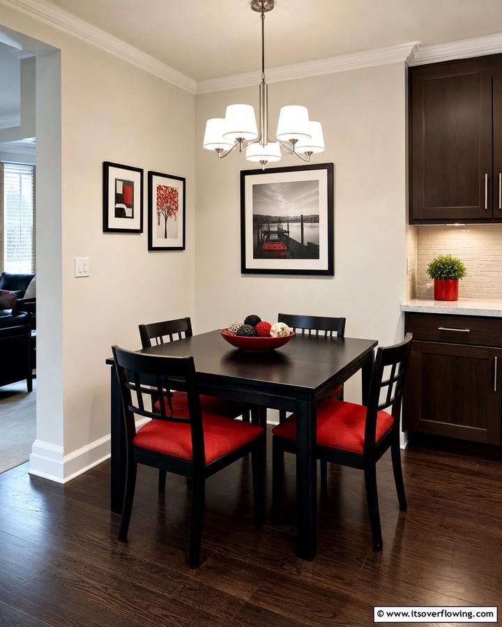 Black and Red Dining Nook - 25 Red and Black Kitchen Ideas for a Bold Look