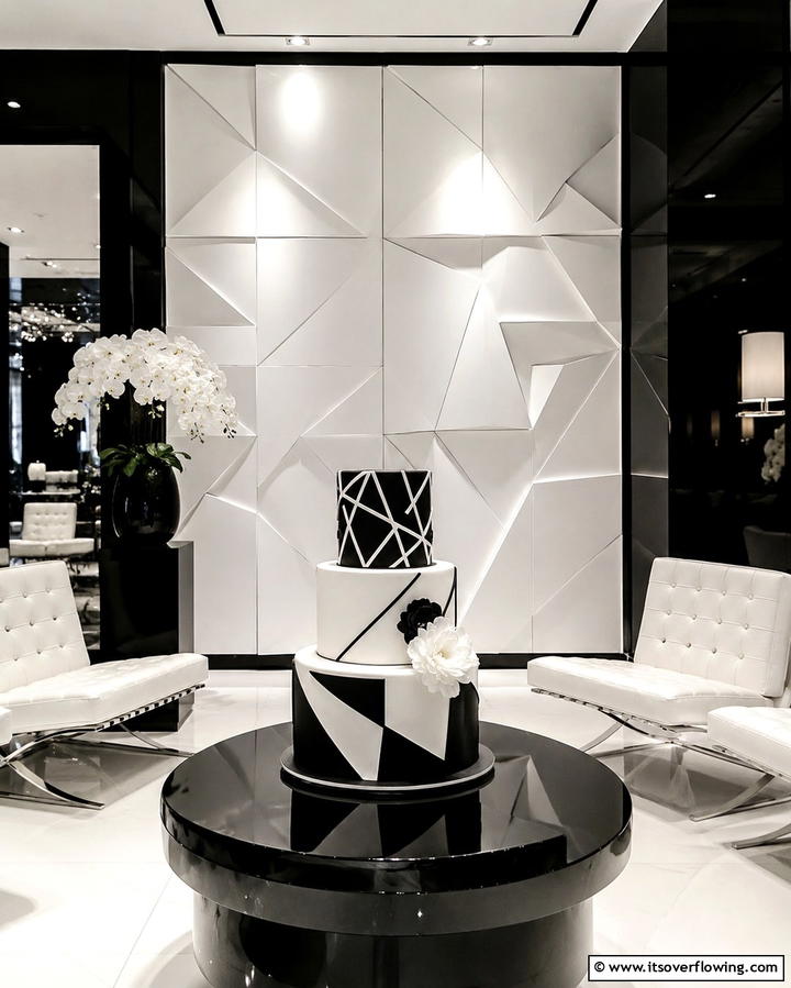 Black and White Cake - 25 Small Wedding Cake Ideas for Intimate Weddings