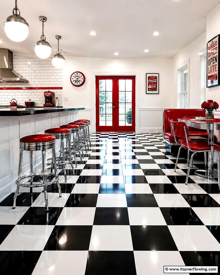 Black and White Checkerboard Epoxy Floors - 25 Epoxy Floor Designs for Modern and Durable Homes