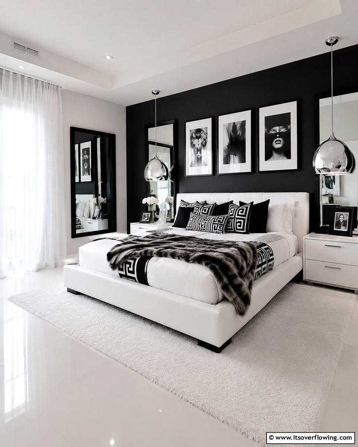 Black and White Chic - 25 Colorful Bedroom Ideas to Brighten Your Space