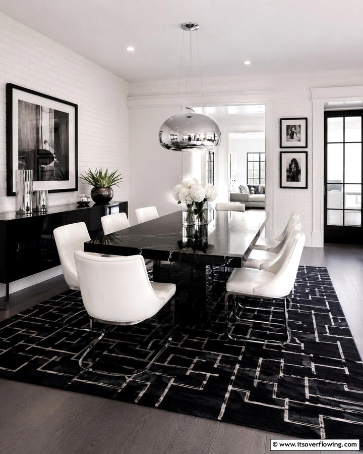 Black and White ContrastExact - 25 Masculine Dining Room Ideas for Modern Men