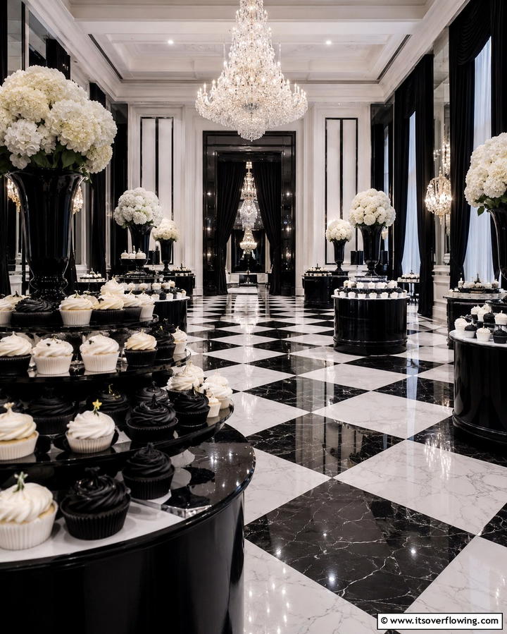 Black and White Cupcakes - 30 Wedding Cupcake Ideas for Unforgettable Celebrations
